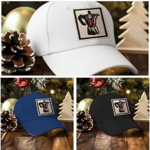 White, Blue, and Black Men's Cap with Puerto Rican Cafecito Embroidered Patch